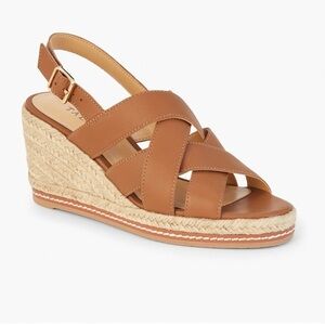 NEW Talbots Saylor Nappa Wedge Sandal in Tan size 9